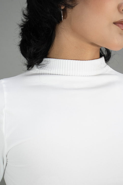 Blusa de Manga Larga Cuello Alto